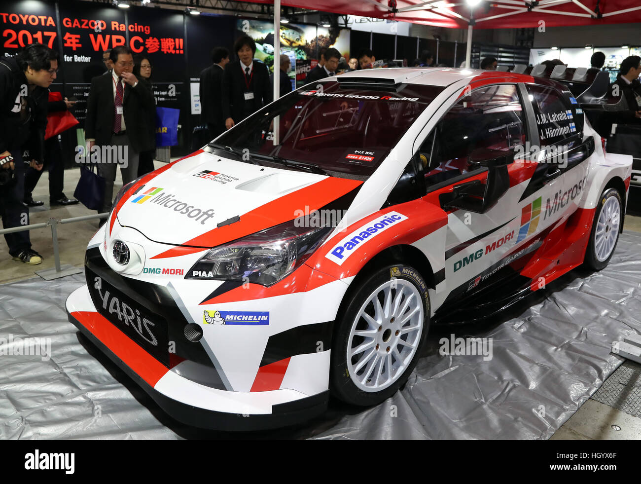 Japanese Rally Cars Models Chiba, Japan. 13th Jan, 2017. Toyota Motor displays Yaris WRC rally car ...