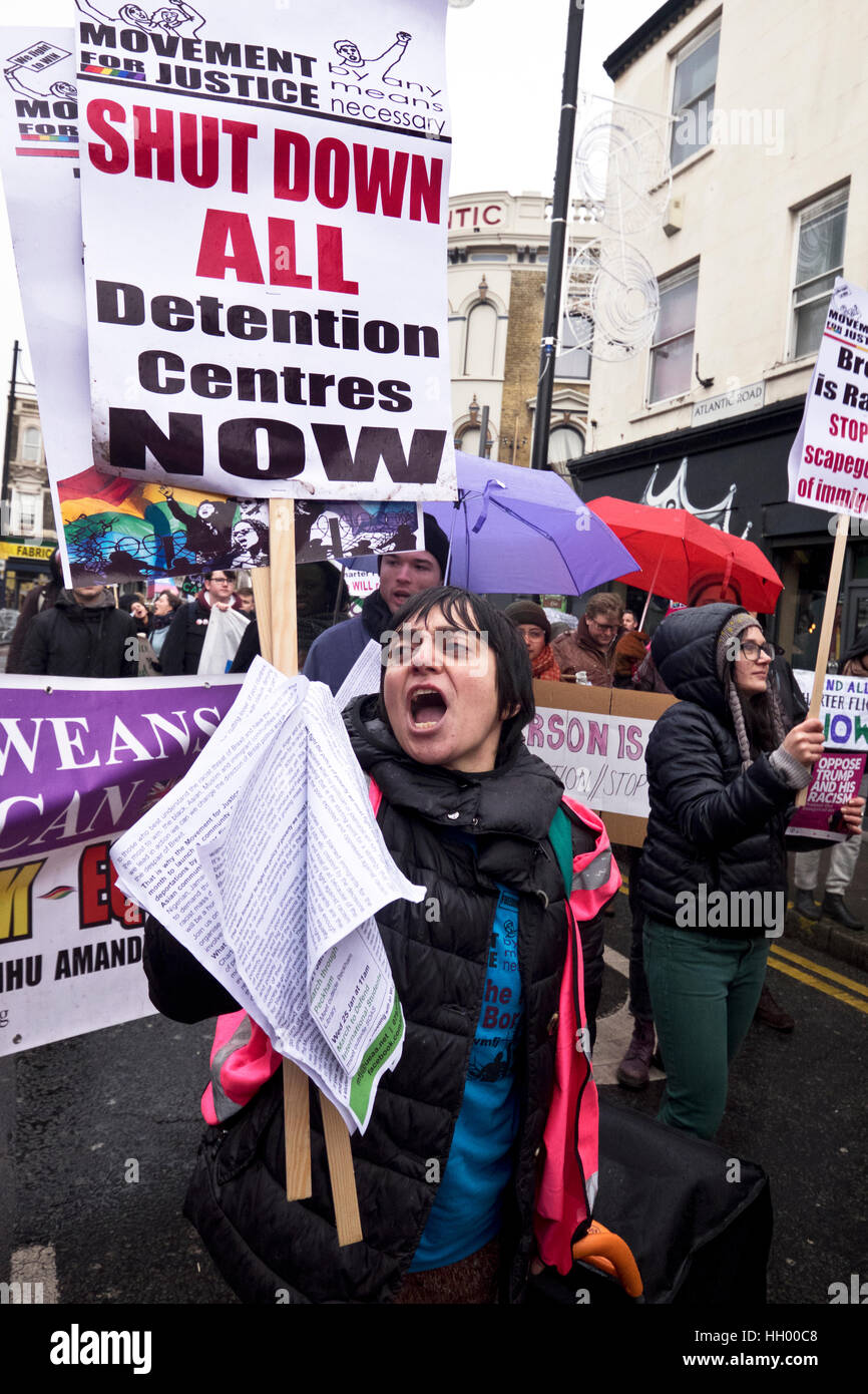 March against mass deportation organised by Movement for Justice.Demanding UK government stop mass deportation via charter flight Stock Photo