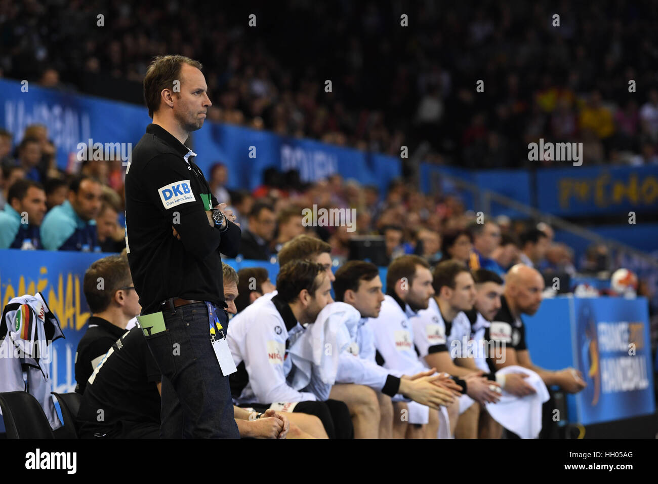 Rouen, France. 15th Jan, 2017. Germany's coach Dagur Sigurdsson reacts
