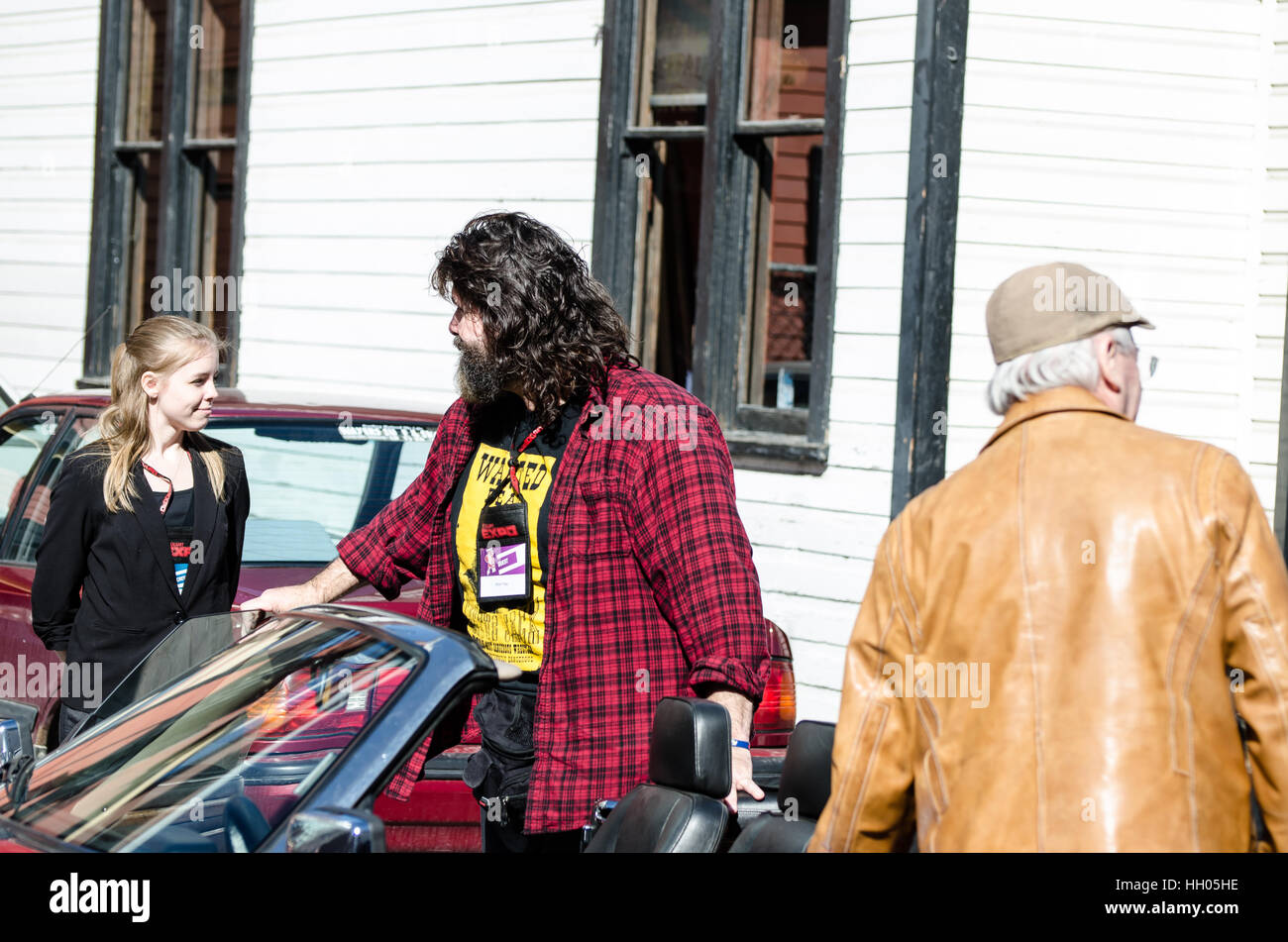 Calgary, Alberta, Canada - April 17 2015: Mick Foley of WWE at the parade of wonders Calgary Comic and Entertainment Expo Stock Photo