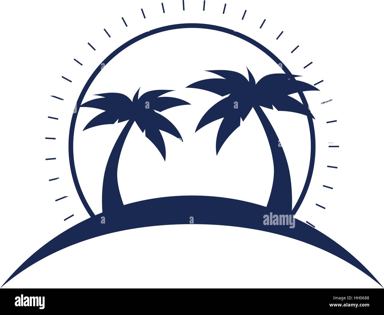 summer beach with palms vector illustration design Stock Vector Image ...