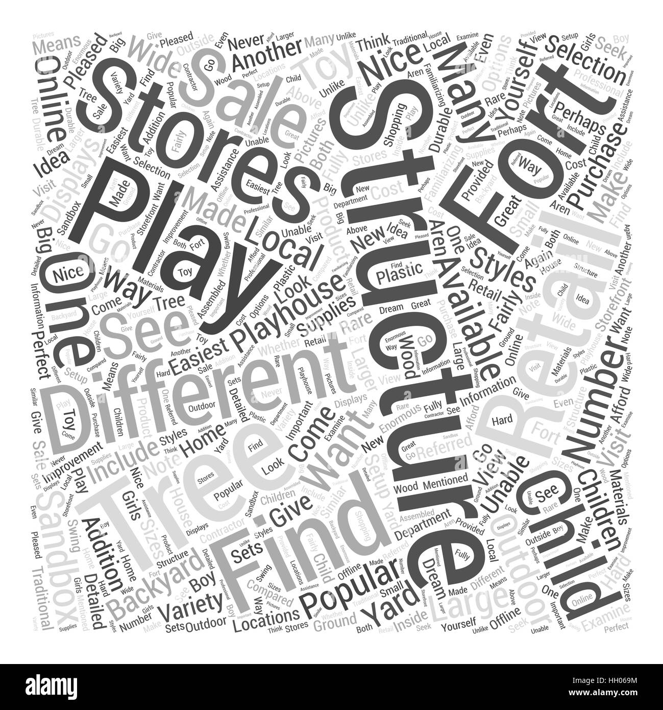 Backyard Play Structures For Children Word Cloud Concept Stock