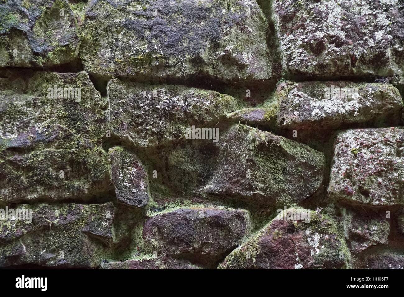Old gray stone wall background detail with moss Stock Photo - Alamy
