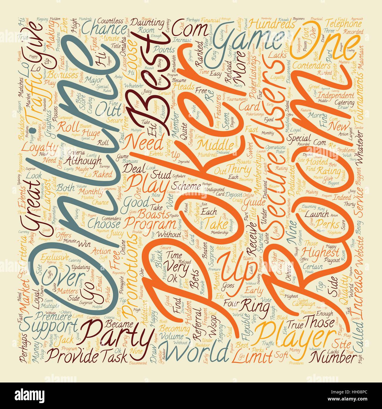 Best Online Poker Room 1 Text Background Wordcloud Concept