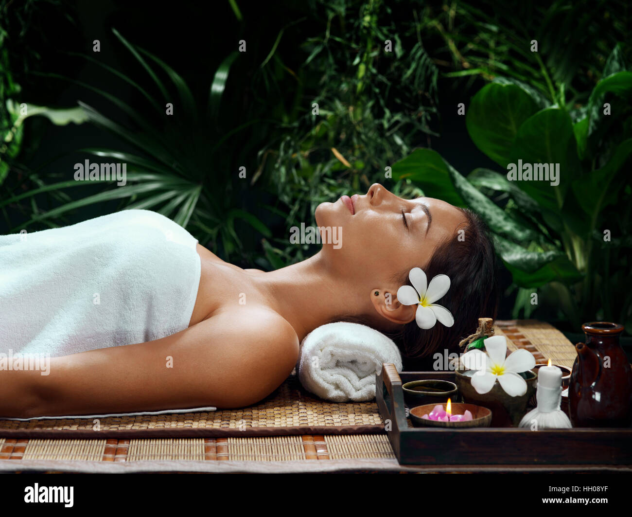 portrait of young beautiful woman in spa environment Stock Photo - Alamy