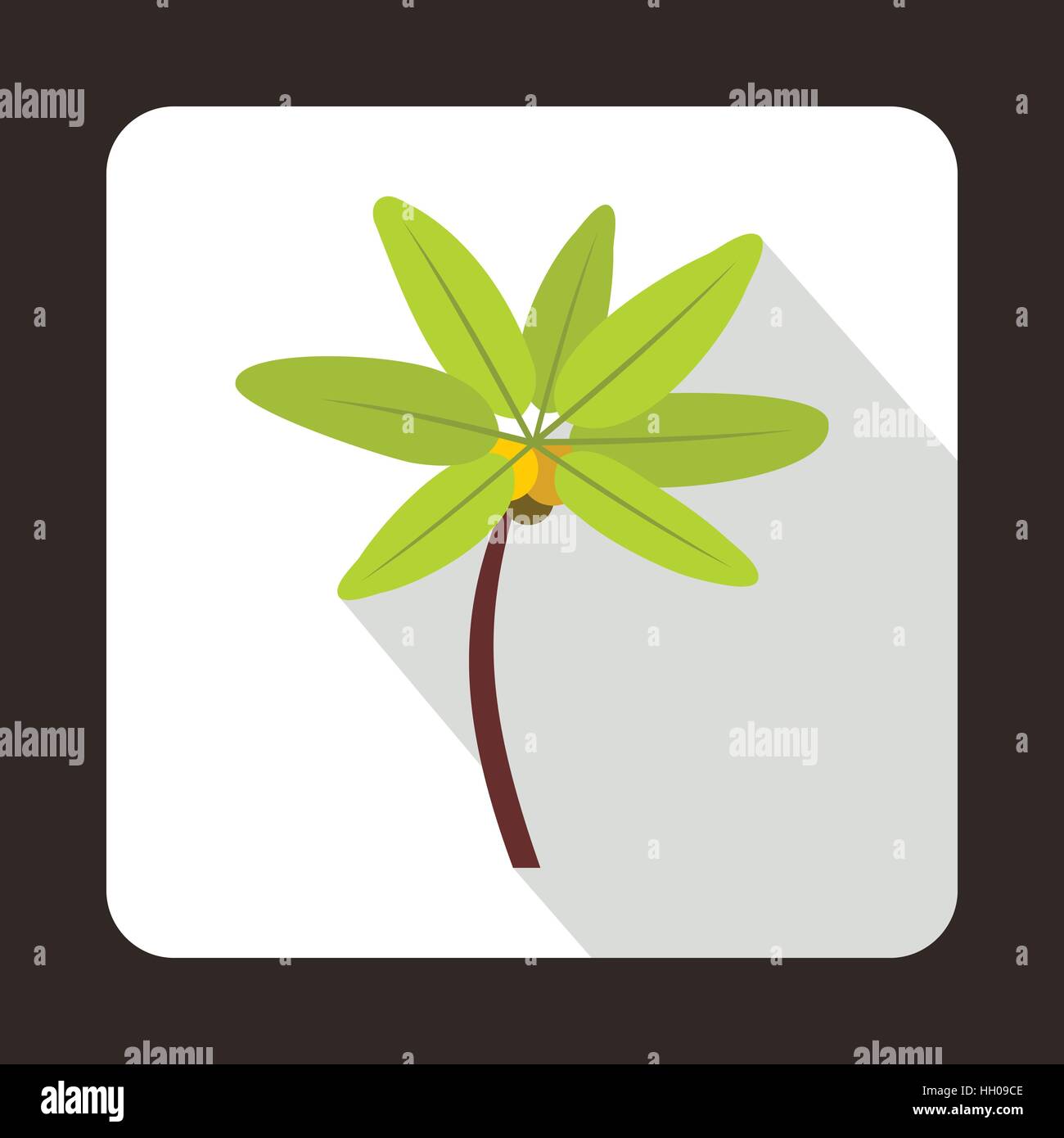 Coconut palm tree icon in flat style on a white background Stock Vector ...