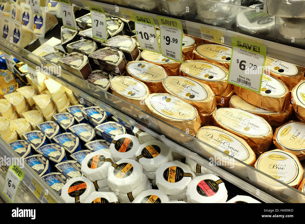 Cheese for sale in a supermarket in Christchurch, New Zealand Stock Photo Alamy
