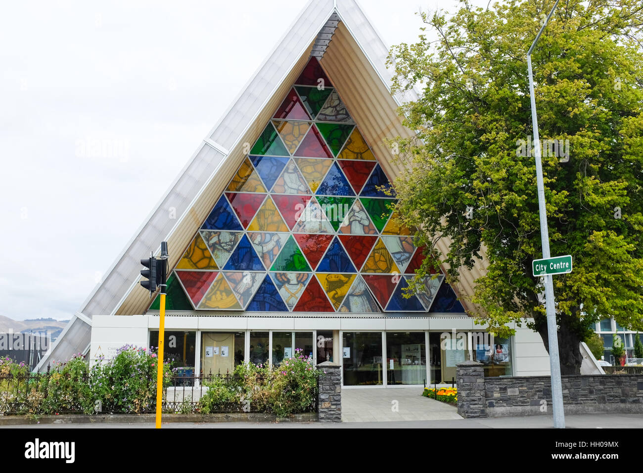 The "Cardboard Cathedral" in Christchurch, New Zealand. Stock Photo