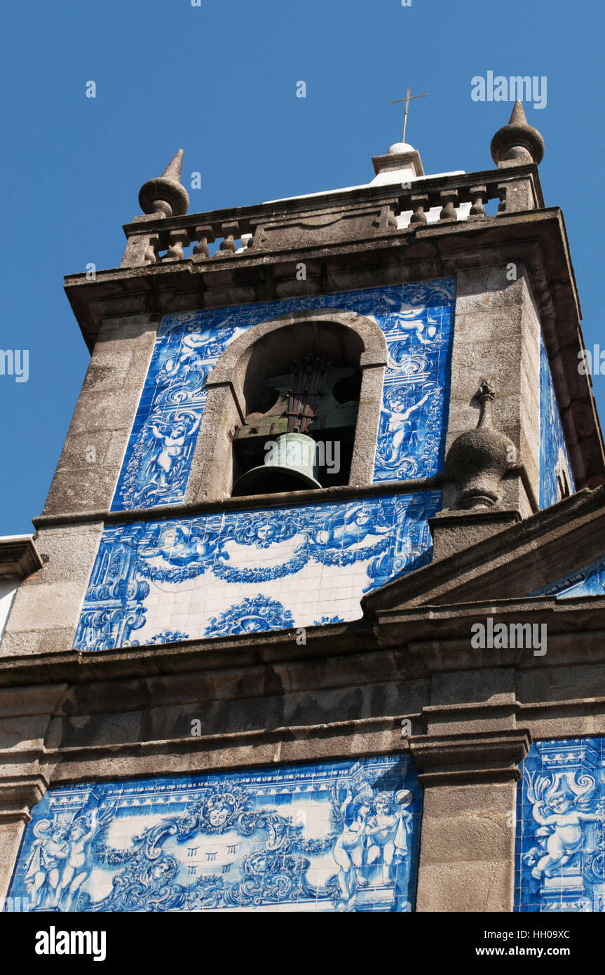 Portugal: Capela das Almas, Chapel of Souls, or Santa Catarina's Chapel, the church of Porto famous for its azulejos Stock Photo