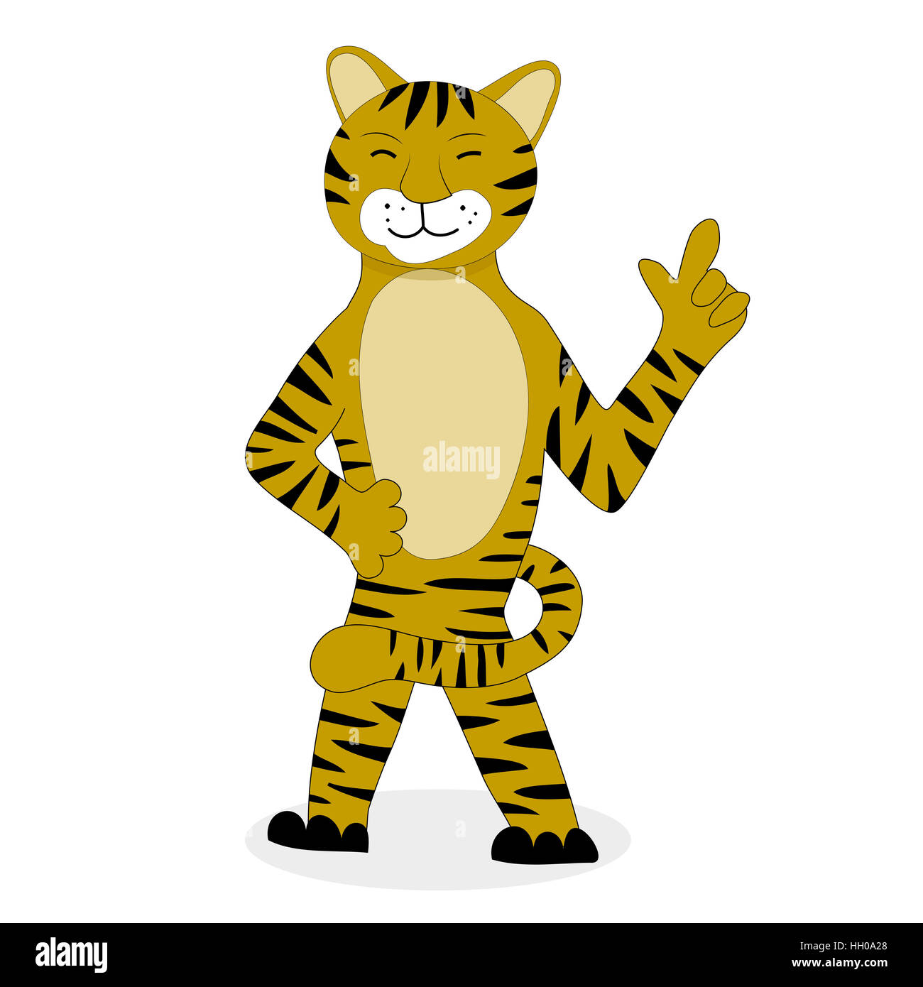 Tiger character cartoon. Animal mascot image, stripe cartoon tiger. Vector illustration Stock Photo
