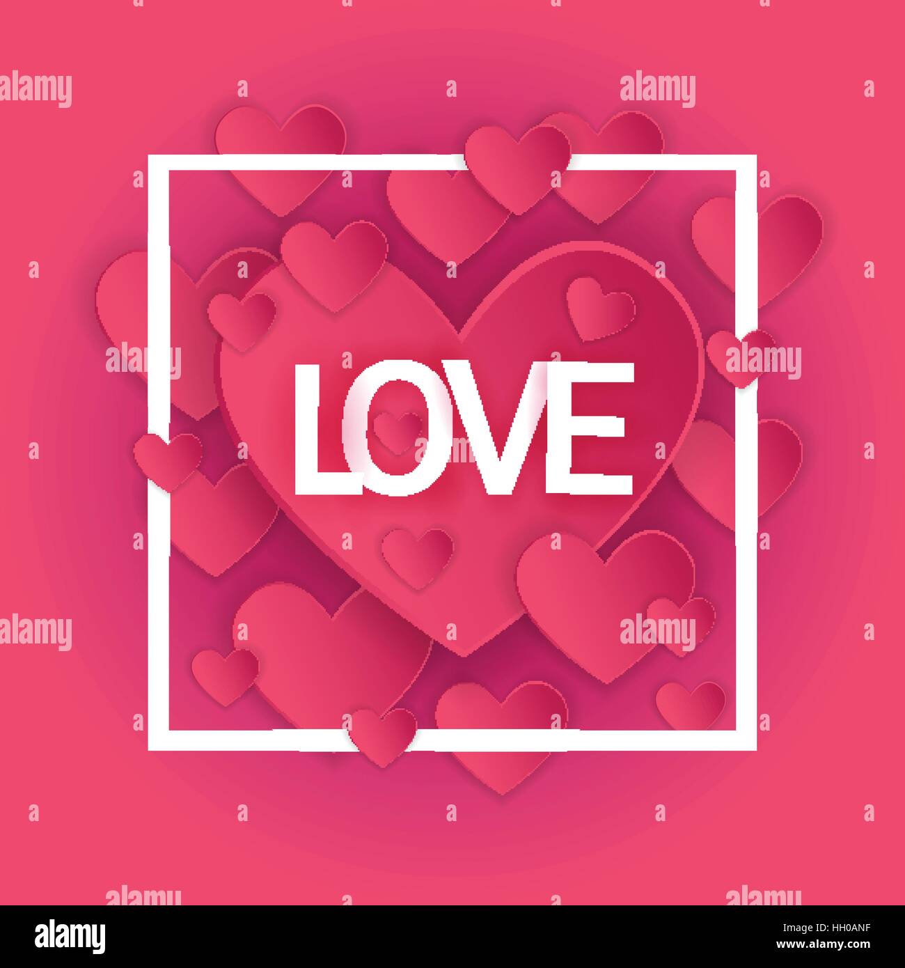 Valentine Day Gift Card Holiday Love Heart Shape Banner With Copy Space ...