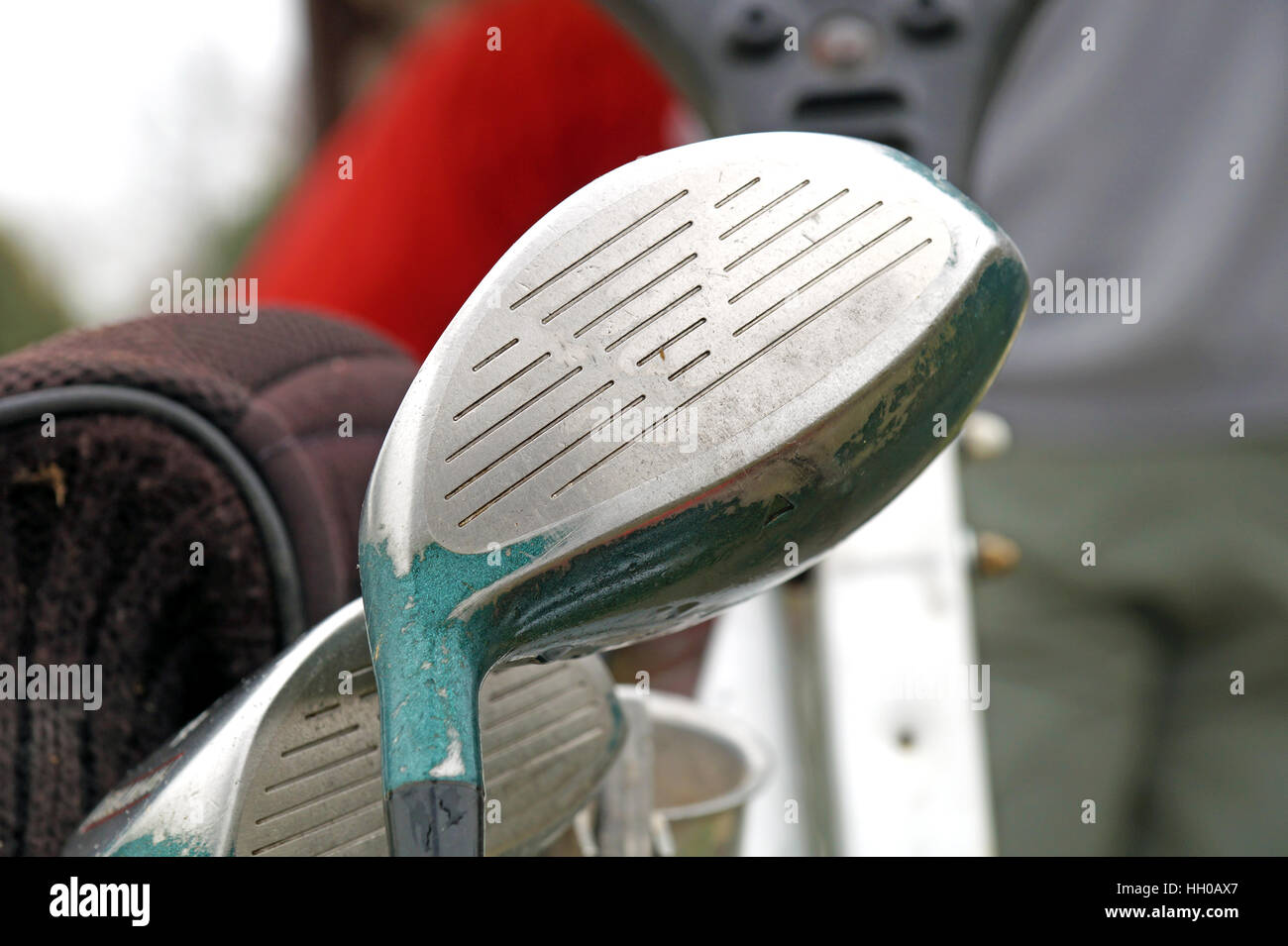 Bunch of golf clubs in the bag Stock Photo Alamy