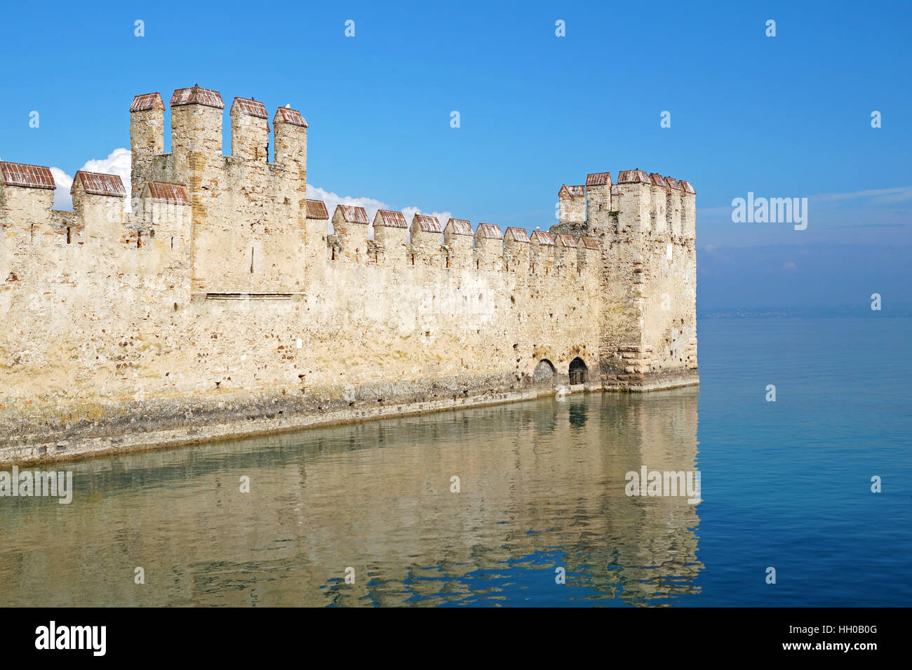 old medieval castle . fortified wall and tower detail Stock Photo - Alamy