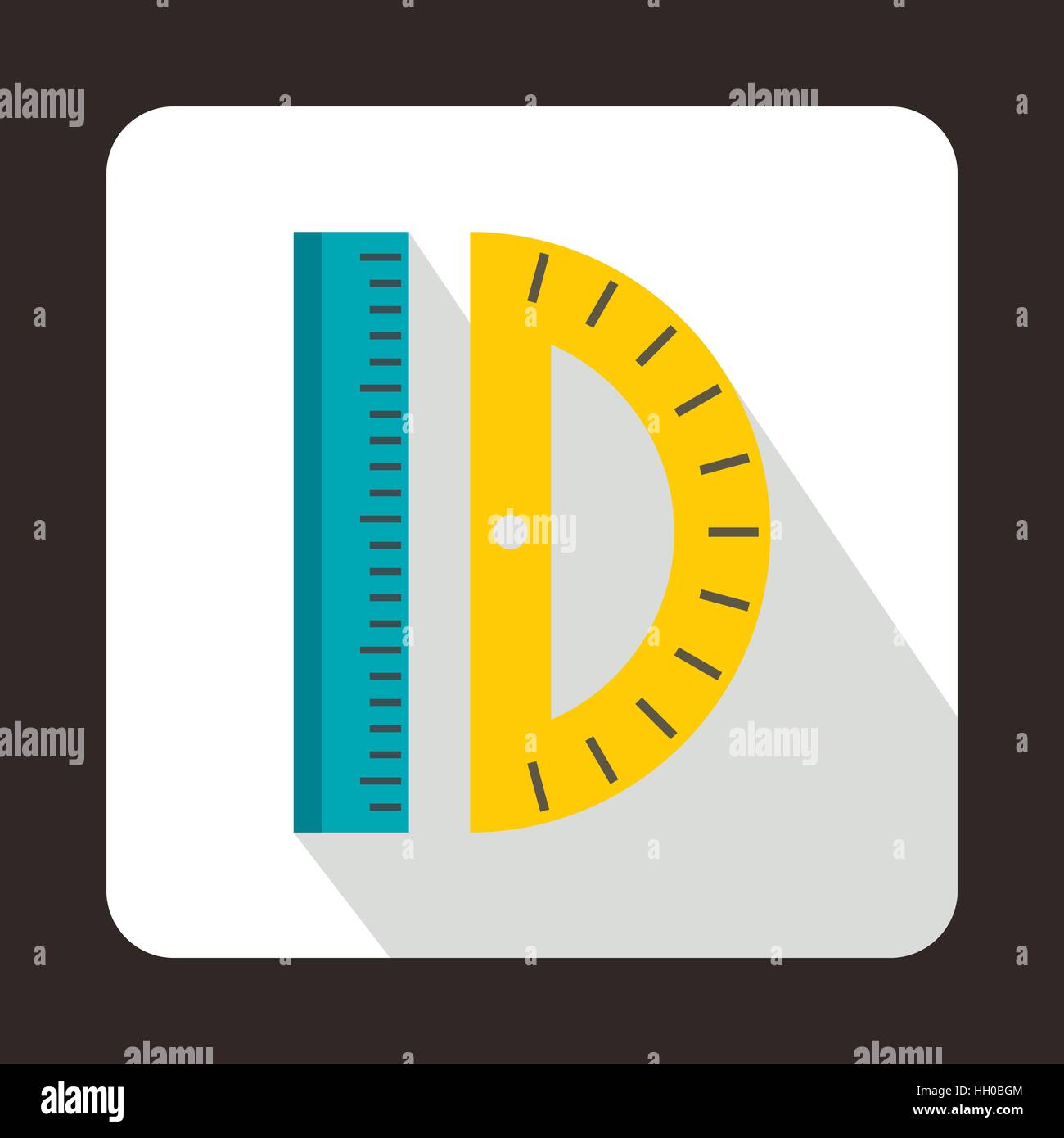 Ruler and protractor icon, flat style Stock Vector Image & Art - Alamy