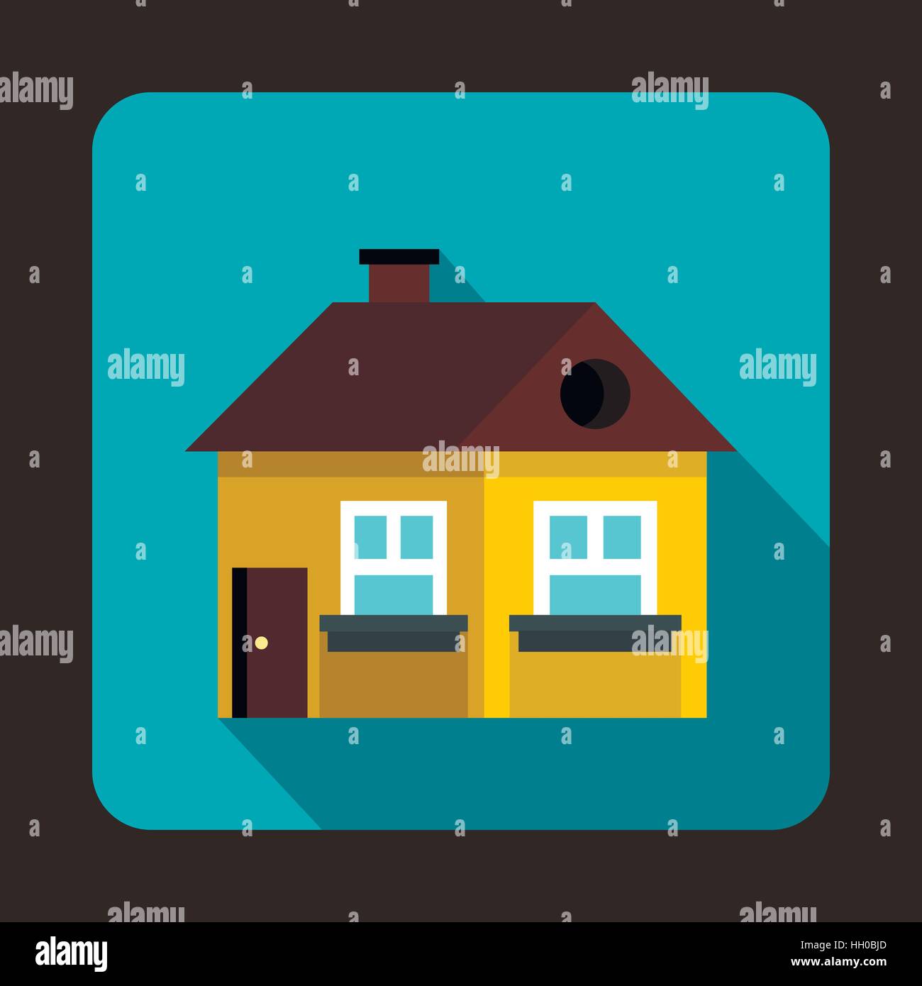 Yellow cottage icon, flat style Stock Vector Image & Art - Alamy
