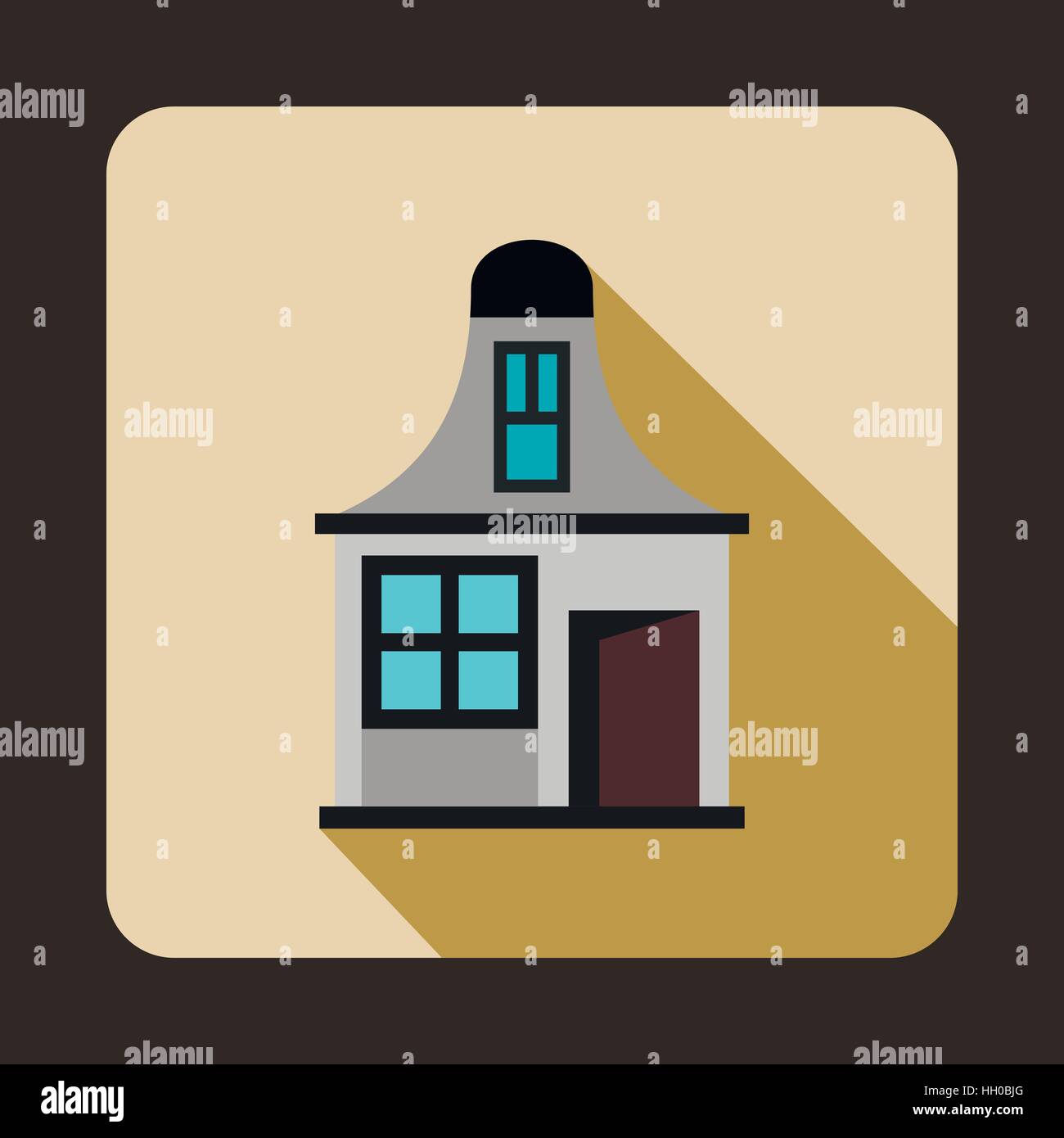 Gray cottage icon in flat style Stock Vector Image & Art - Alamy