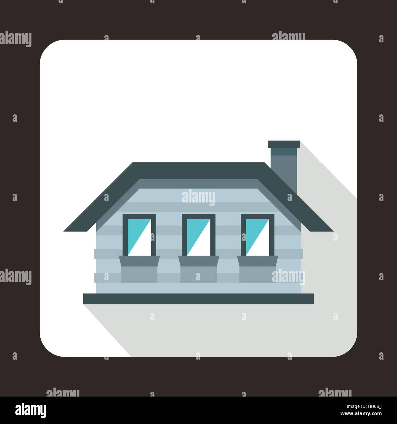 Gray cottage icon in flat style Stock Vector Image & Art - Alamy
