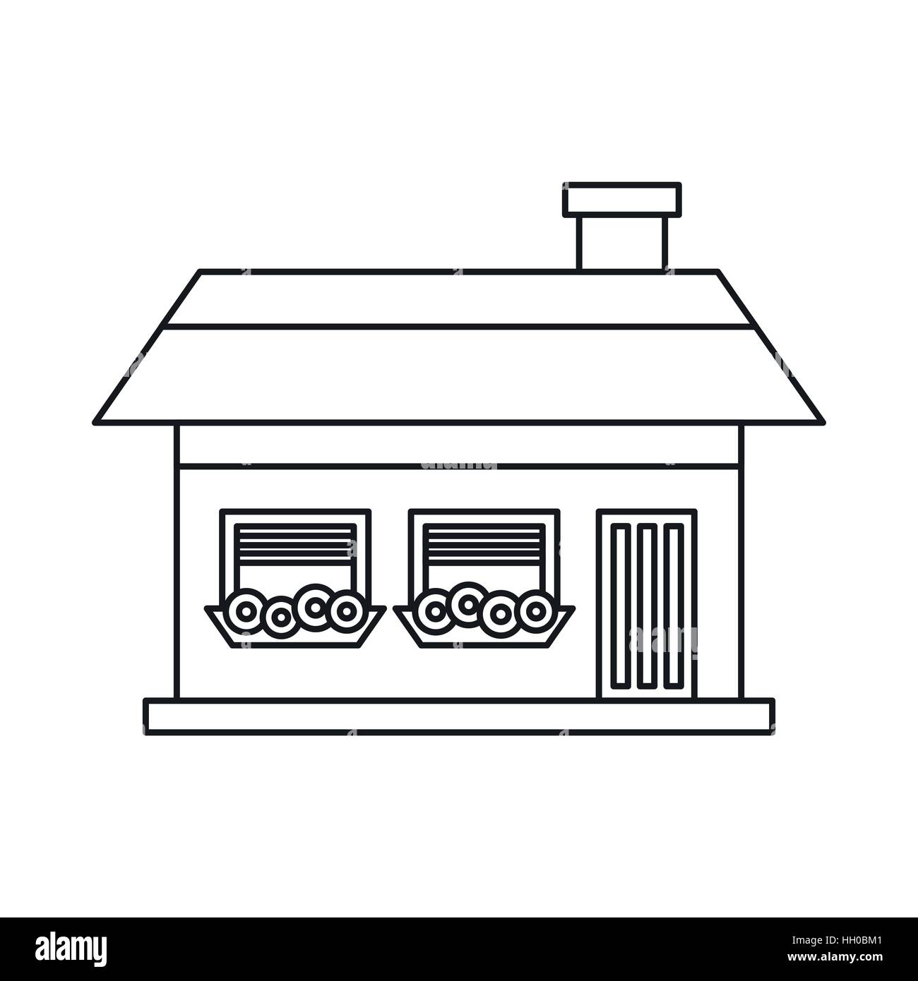 Cottage icon in outline style Stock Vector Image & Art - Alamy