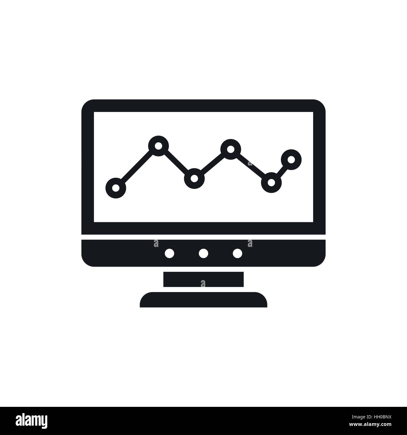 Graph in computer screen icon, simple style Stock Vector Image & Art ...