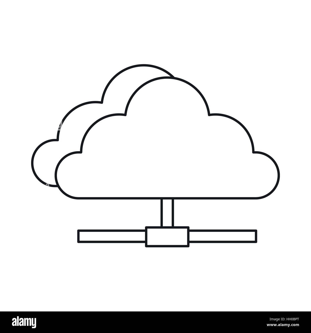 Cloud network connection icon, outline style Stock Vector Image & Art ...