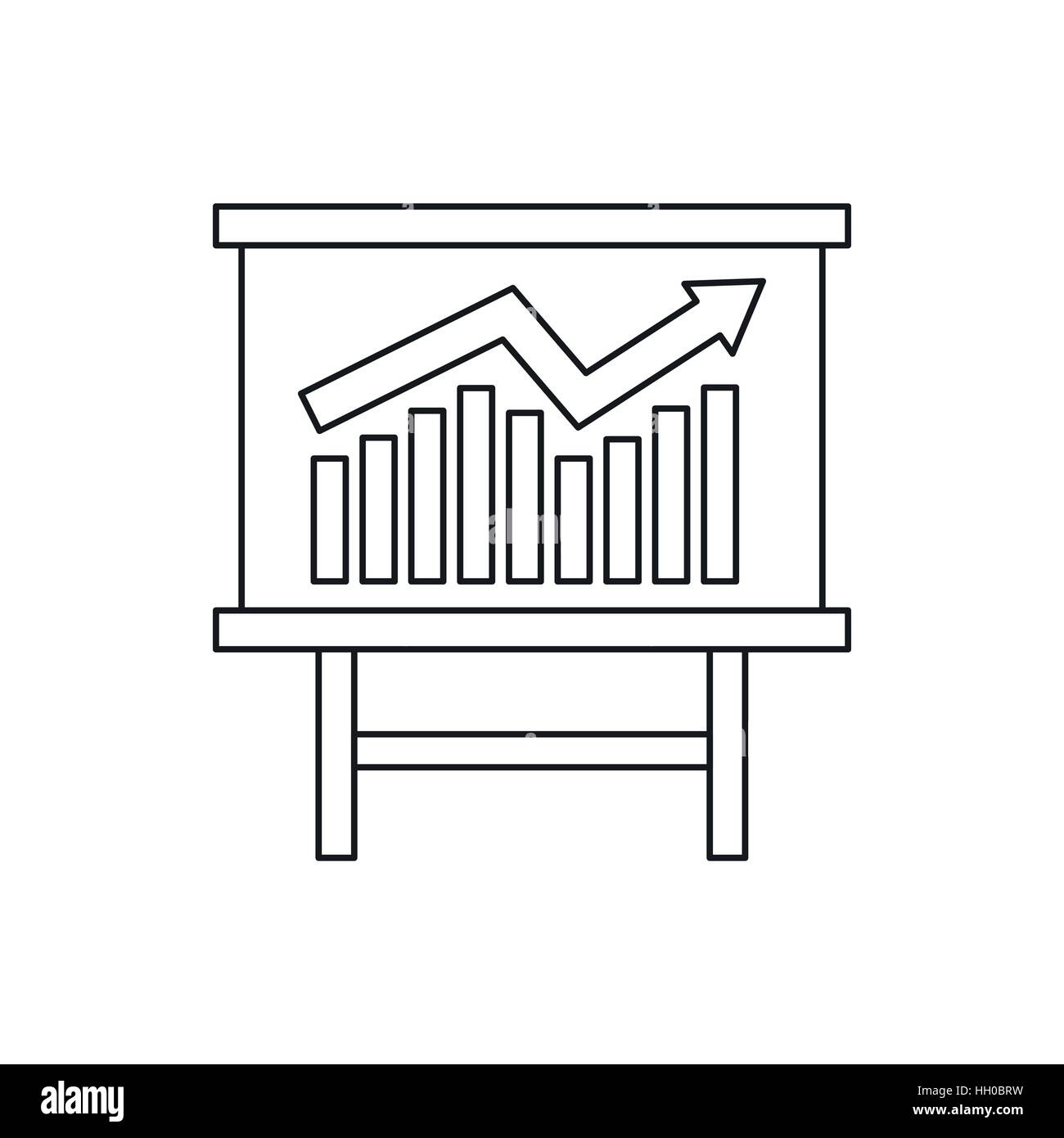 Growing chart presentation icon, outline style Stock Vector Image & Art ...
