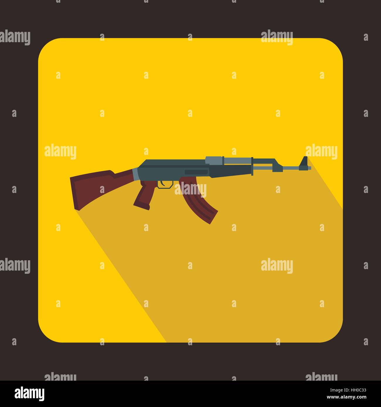 Automatic machine gun icon, flat style Stock Vector Image & Art - Alamy