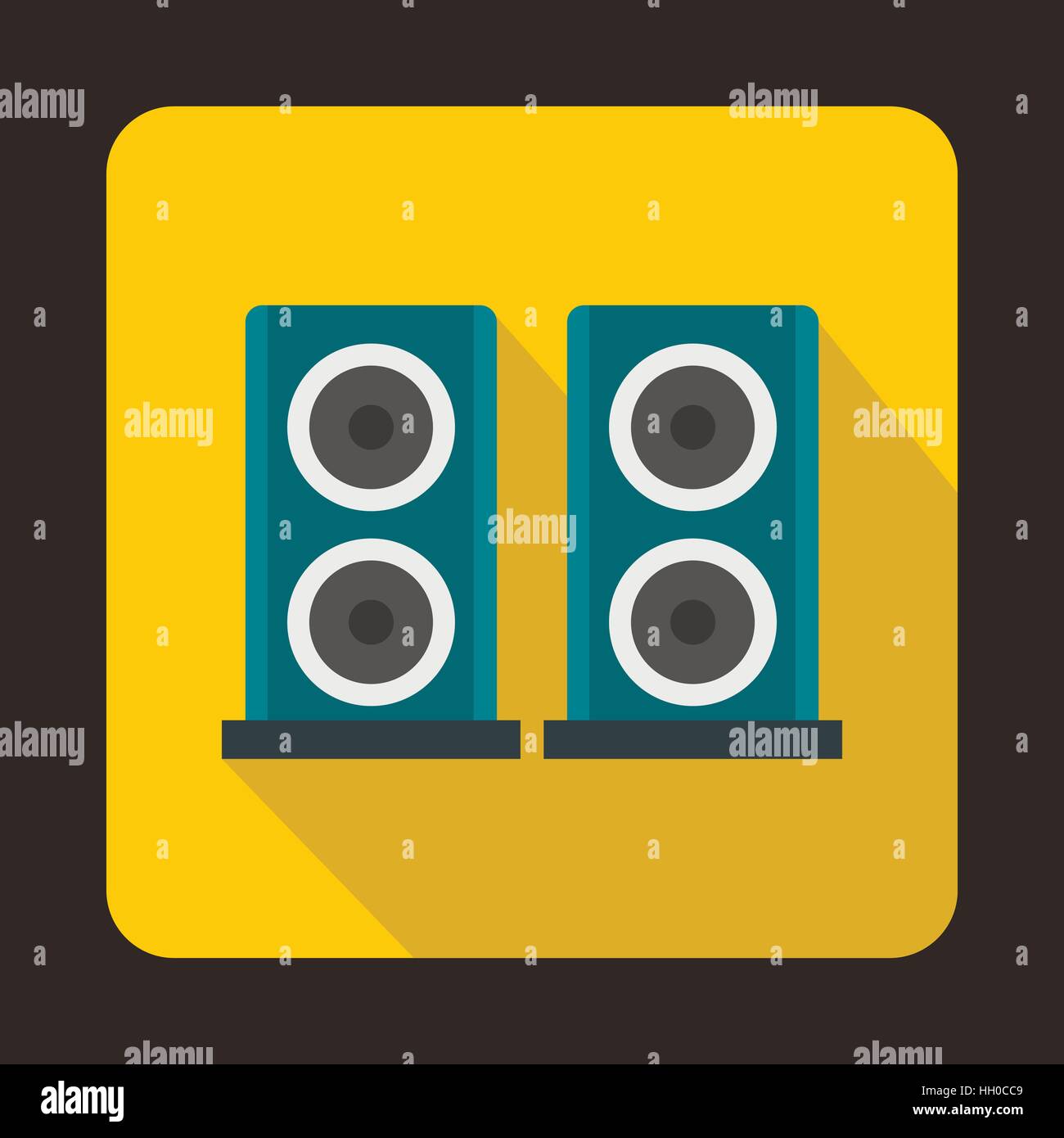 Two audio speakers boxes icon, flat style Stock Vector Image & Art - Alamy