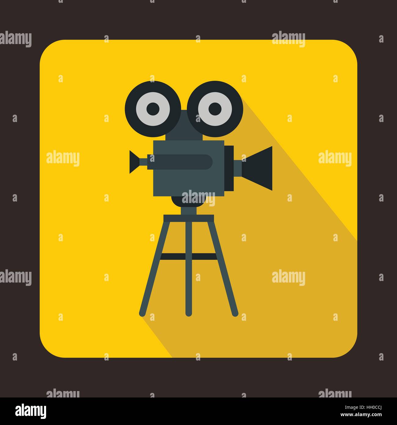 Old movie camera with reel icon, flat style Stock Vector Image & Art ...
