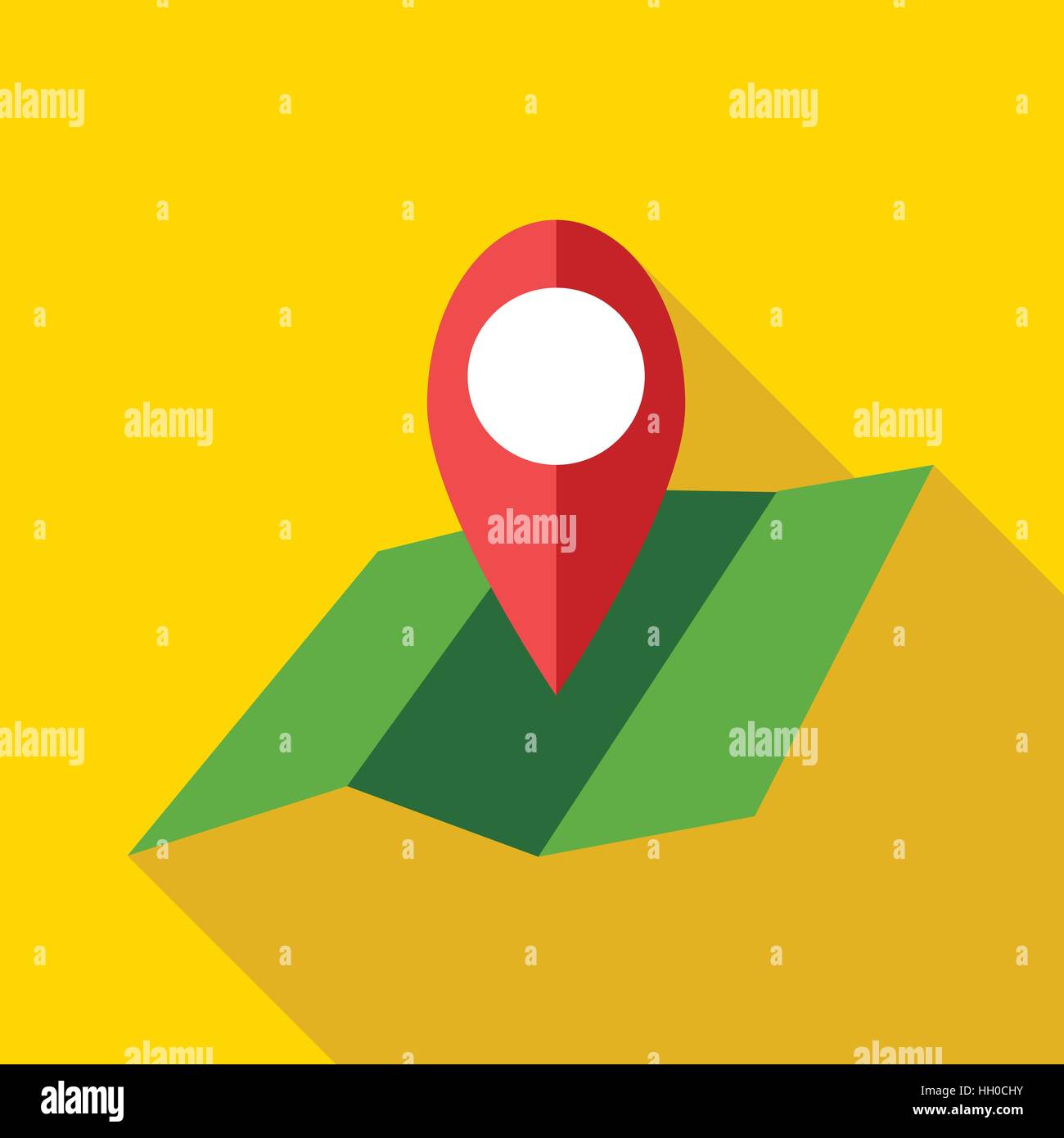 Map with pin pointer icon, flat style Stock Vector Image & Art - Alamy