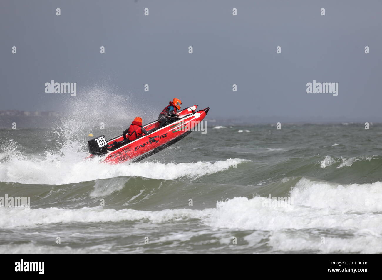 Zapcat offshore RIB circuit racing at Sandbanks Poole UK Stock Photo ...