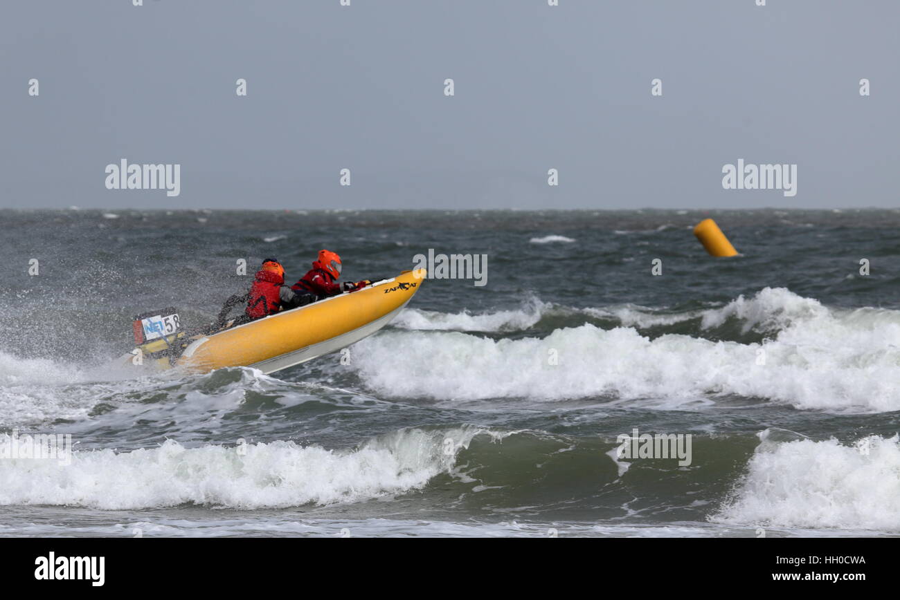 Zapcat offshore RIB circuit racing at Sandbanks Poole UK Stock Photo ...