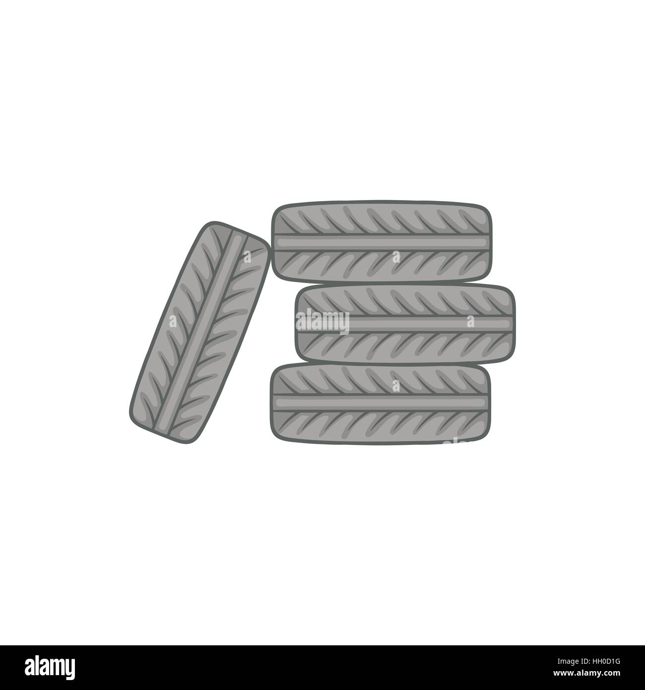 Pile of black tires icon, cartoon style Stock Vector Image & Art - Alamy