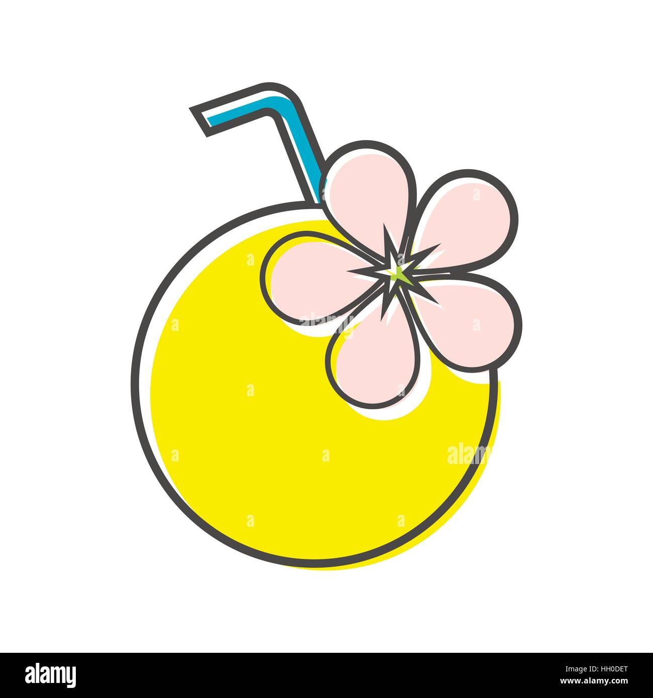 Coconut cocktail icon, flat style Stock Vector Image & Art Alamy