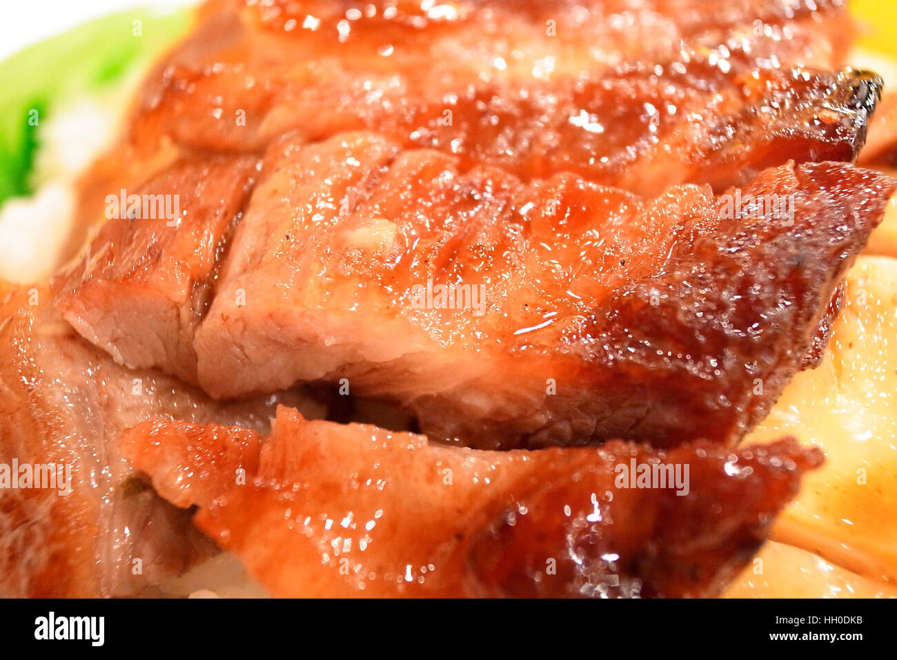 Chinese cuisine barbecue pork. Cha Shiu, Close up Stock Photo Alamy