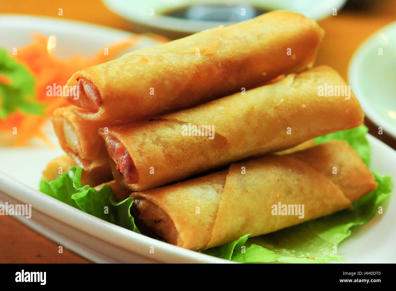 Deep fried spring rolls, a Chinese cuisine Stock Photo Alamy