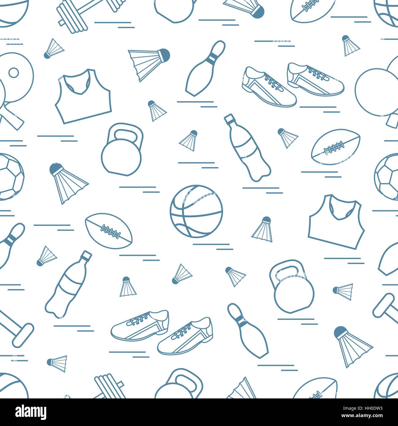 Seamless pattern on the sports theme. Vector illustration sports and ...