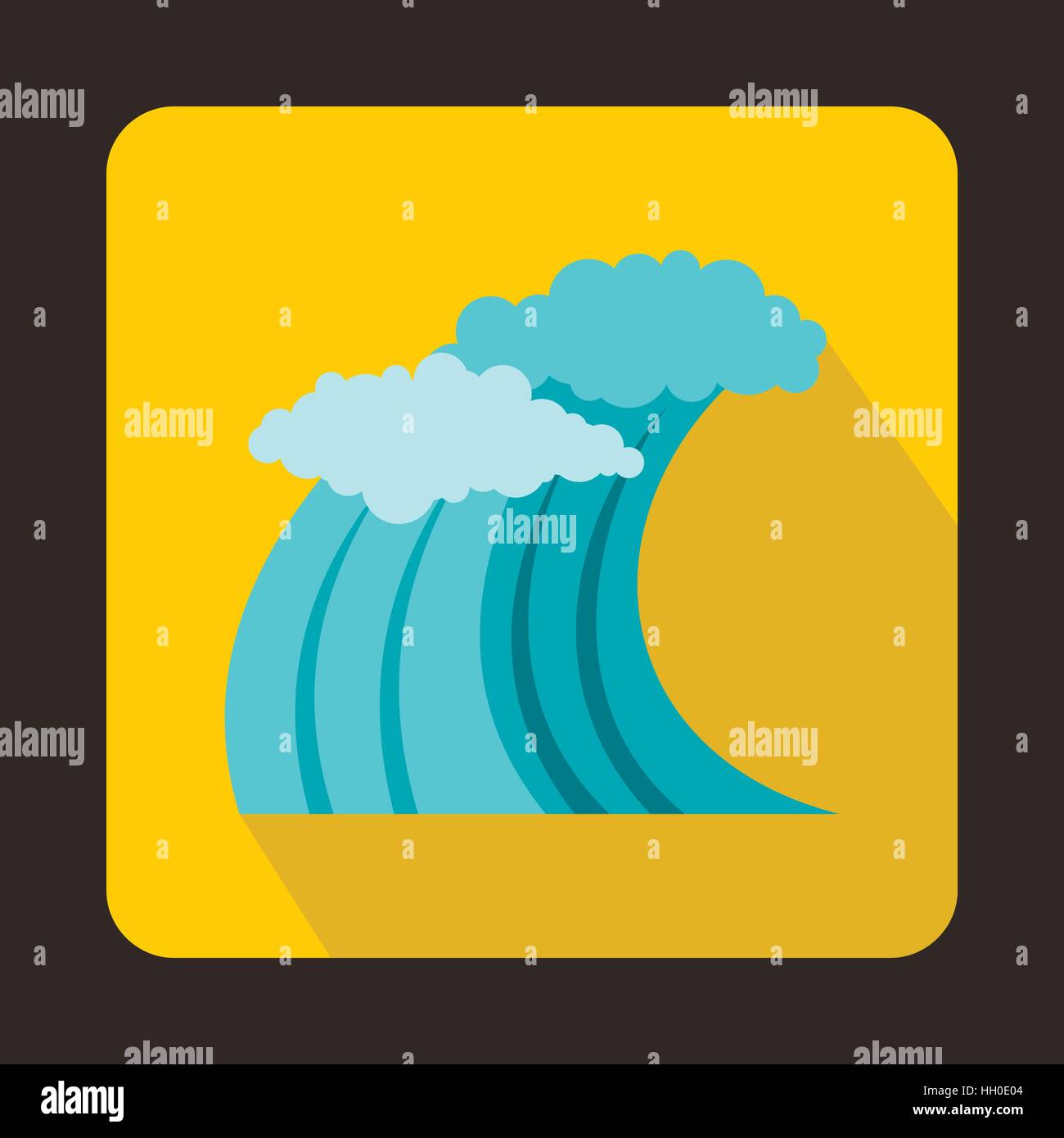 Wave icon, flat style Stock Vector Image & Art - Alamy