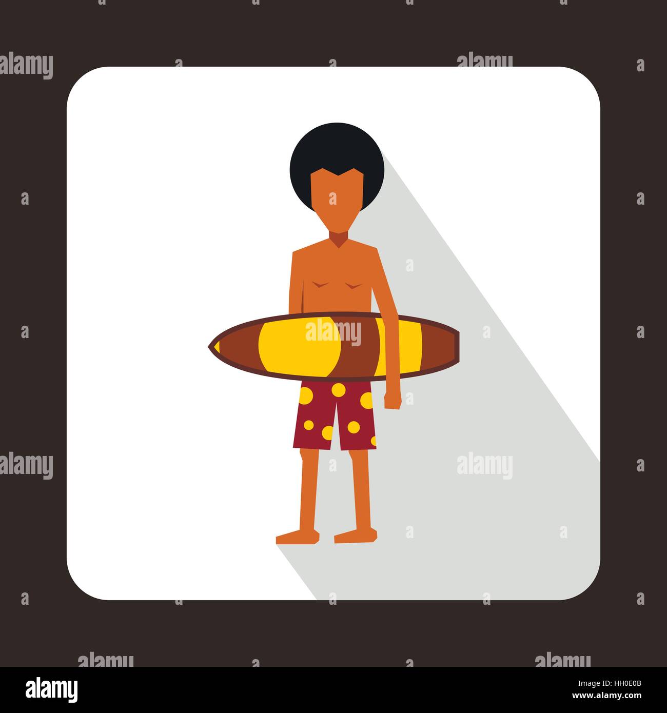 Surfer with surfboard icon, flat style Stock Vector Image & Art - Alamy