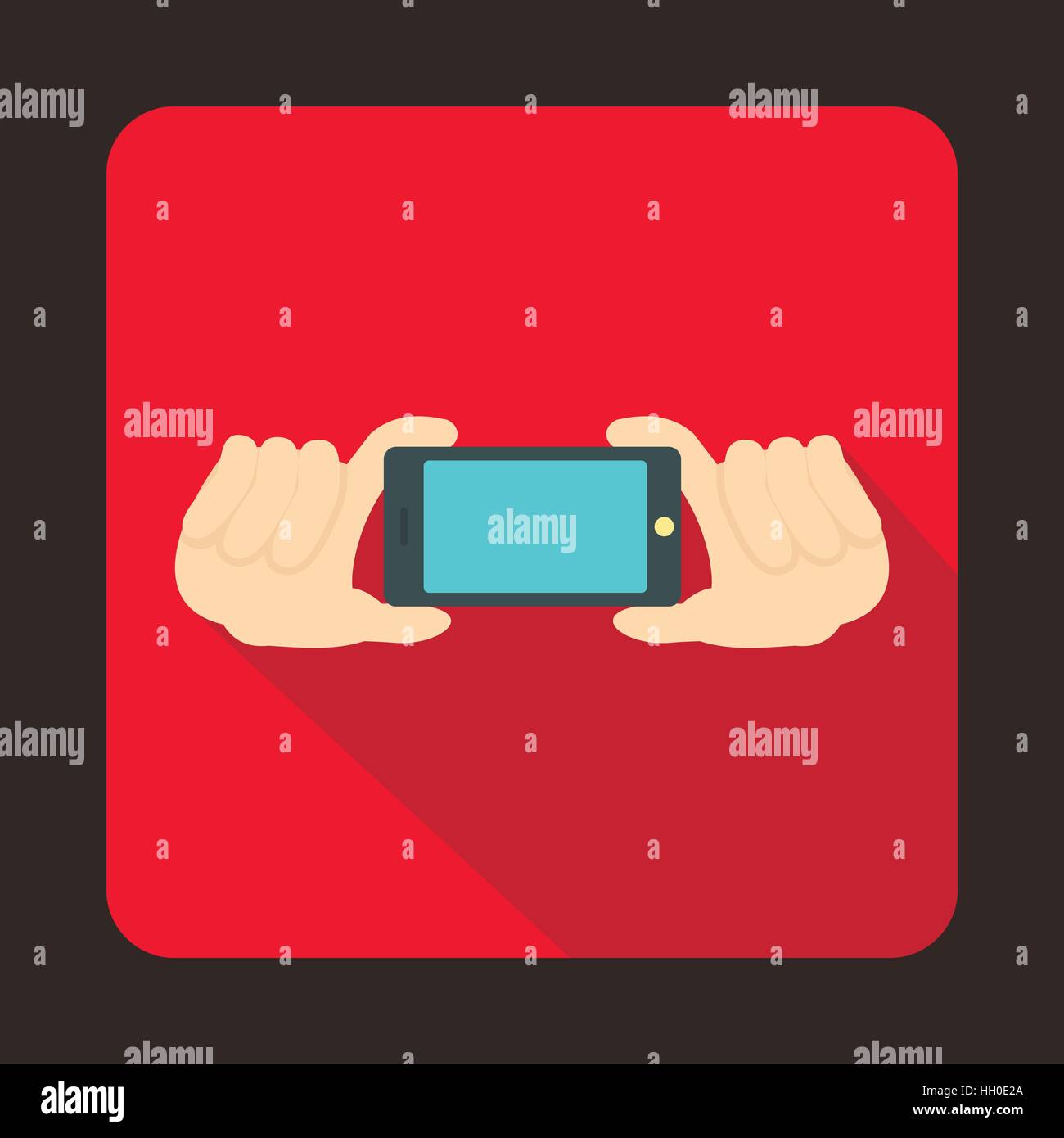 Two hands holding mobile phone icon, flat style Stock Vector Image ...