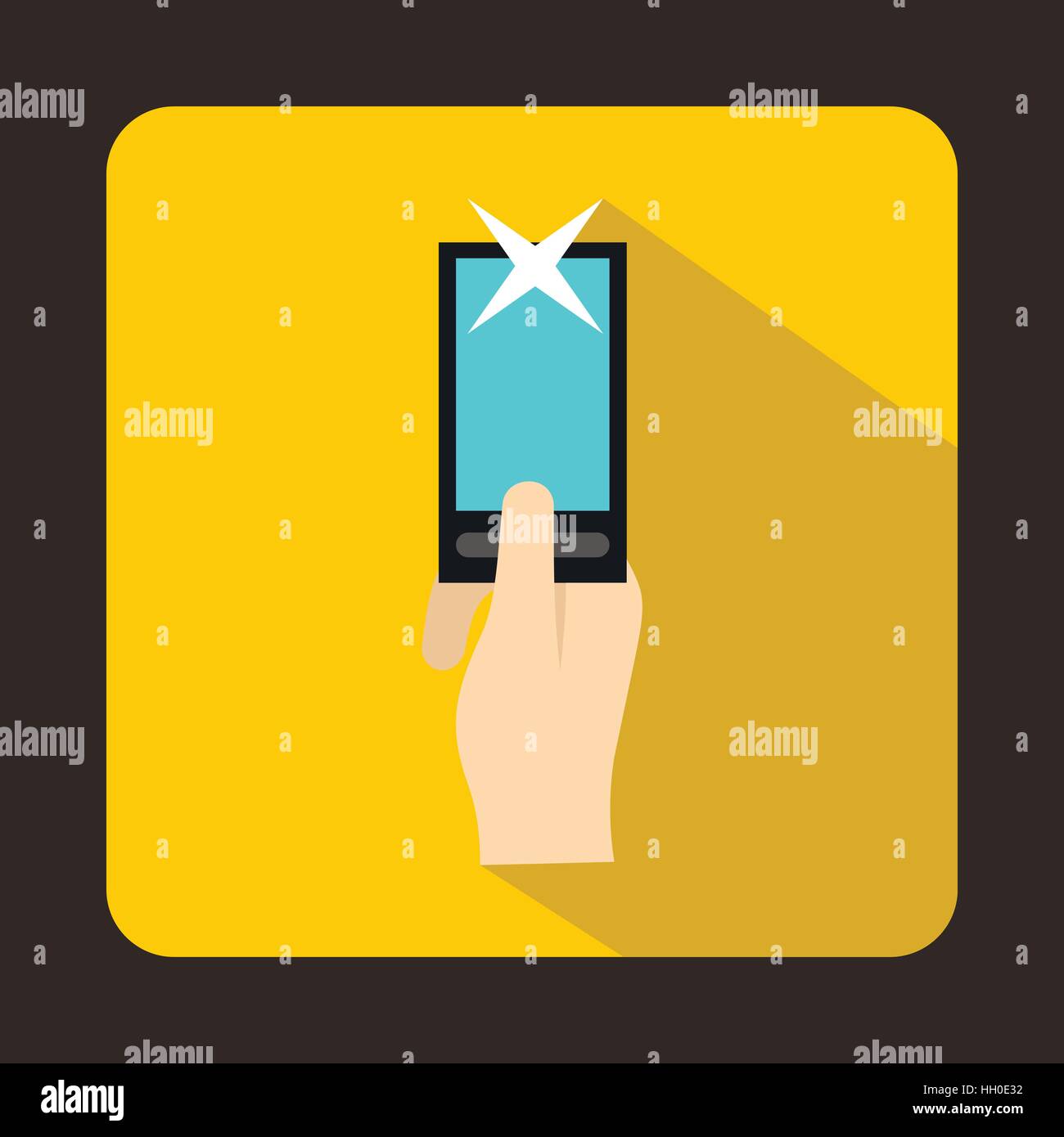 Hand photographs on smartphone icon, flat style Stock Vector Image ...