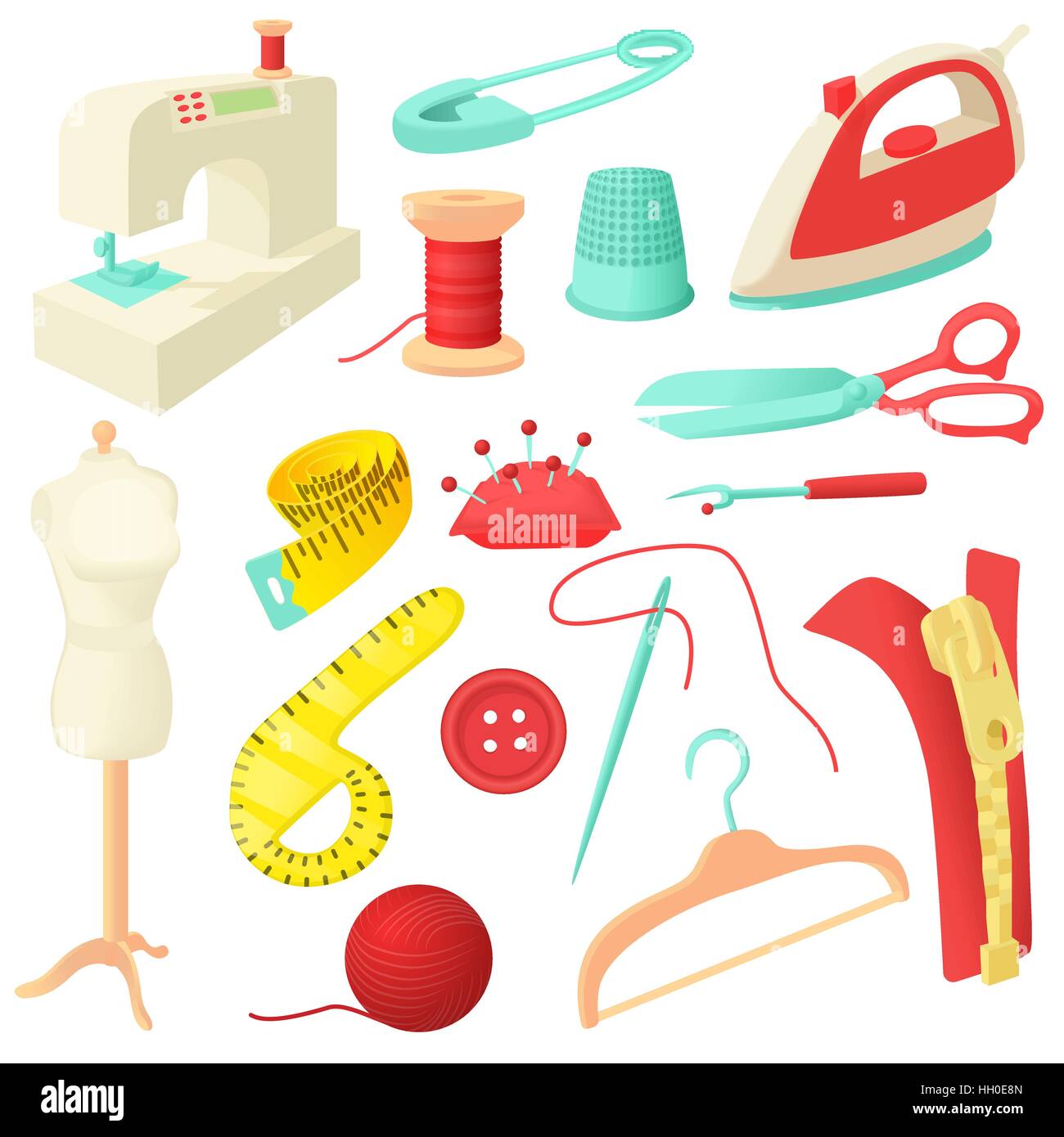 Tailoring icons set, cartoon style Stock Vector Image & Art - Alamy