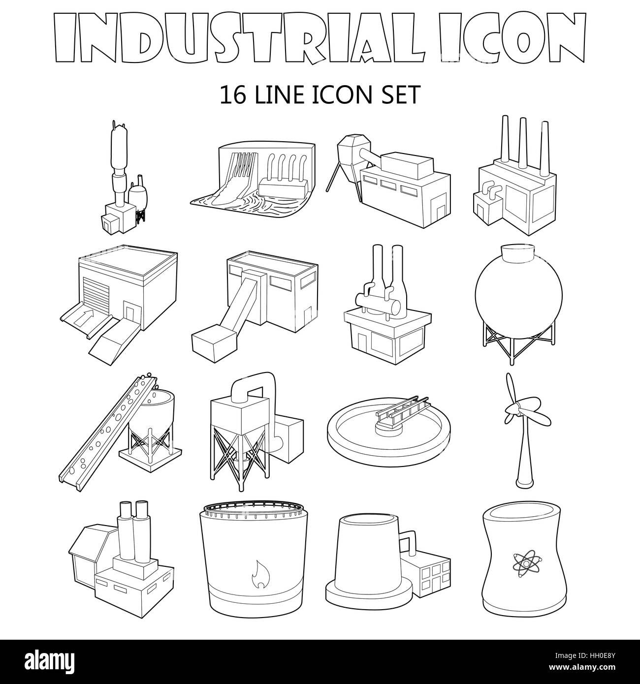 Industry icons set , outline style Stock Vector Image & Art - Alamy