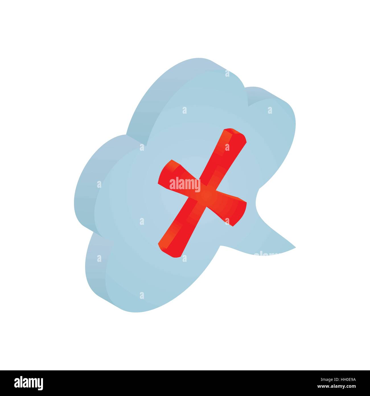 Speech bubble with cross icon, isometric 3d style Stock Vector Image ...