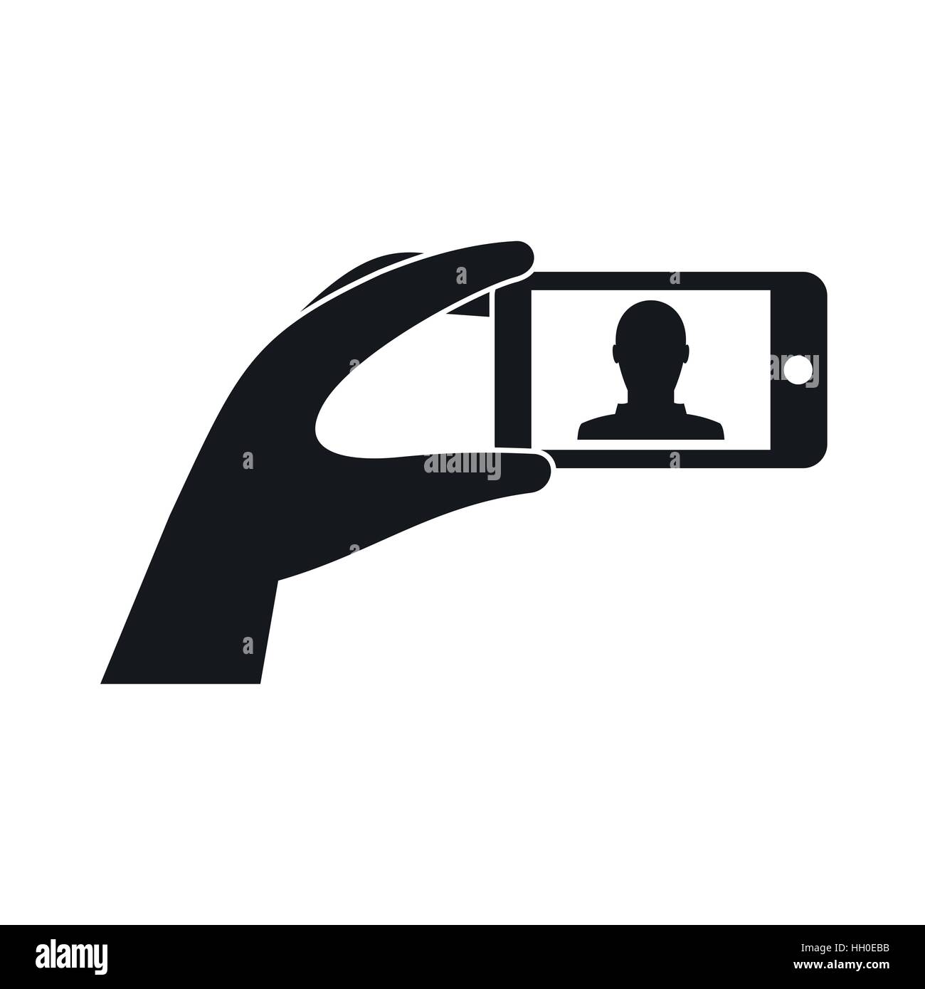 Hand holding mobile phone with photo icon Stock Vector Image & Art - Alamy