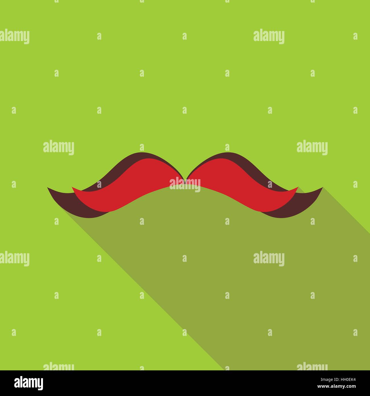Retro hipster mustache icon, flat style Stock Vector