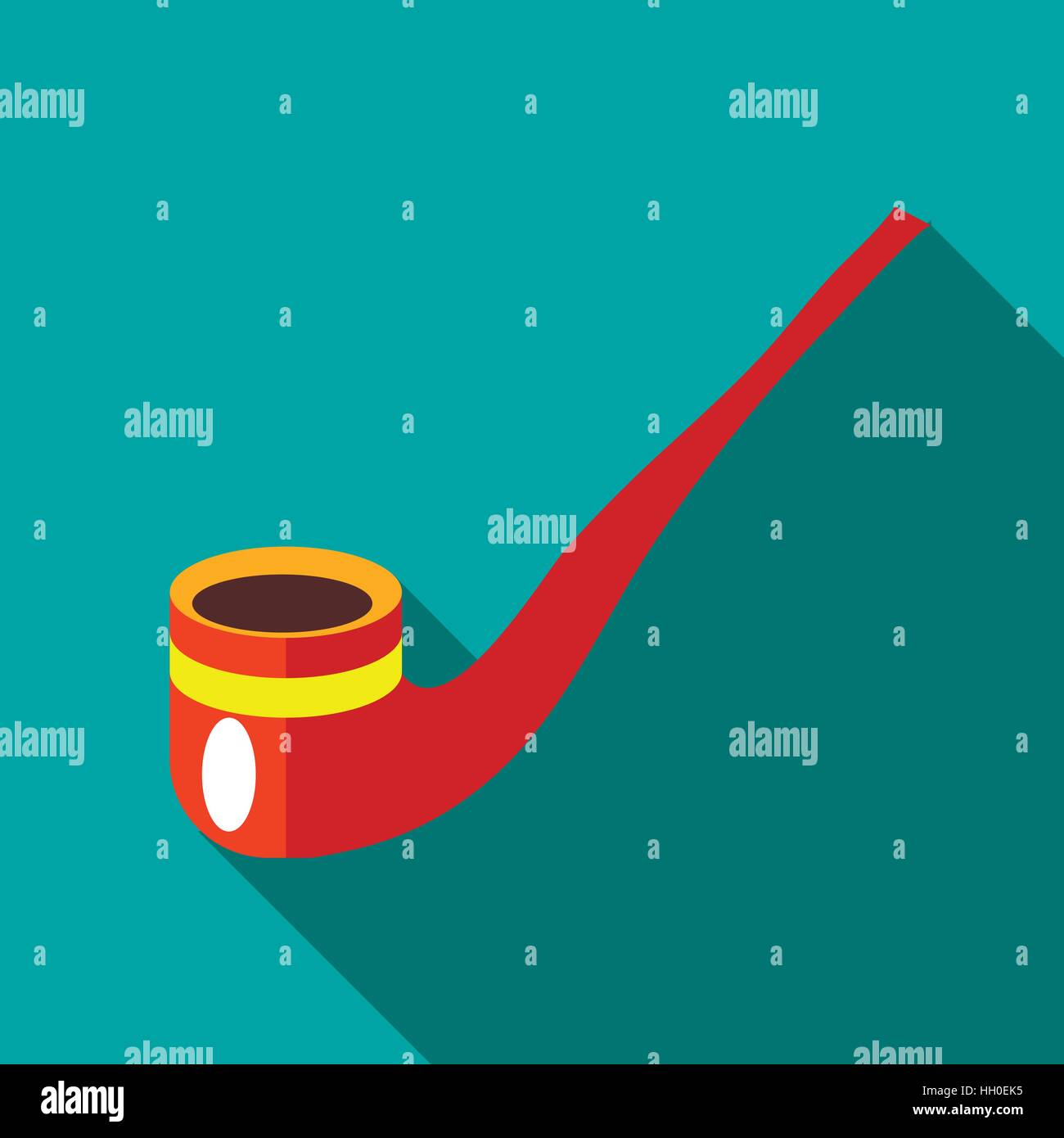 Wooden pipe icon in flat style Stock Vector Image & Art - Alamy