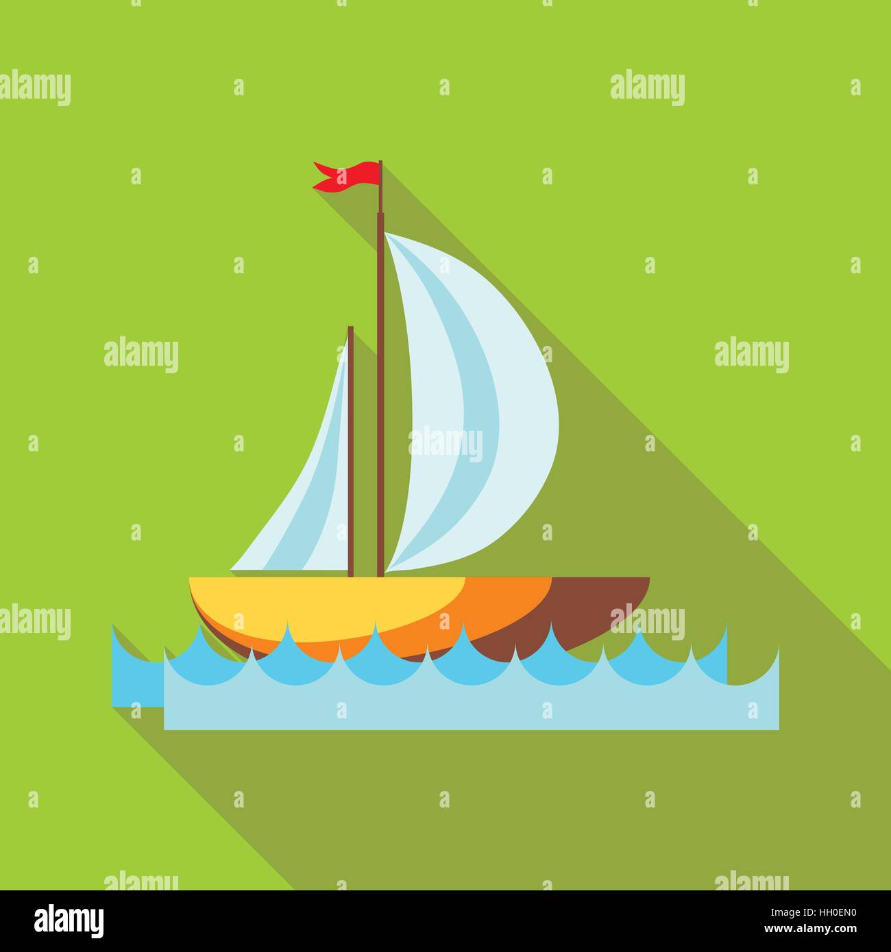 Yacht icon in flat style Stock Vector Image & Art - Alamy