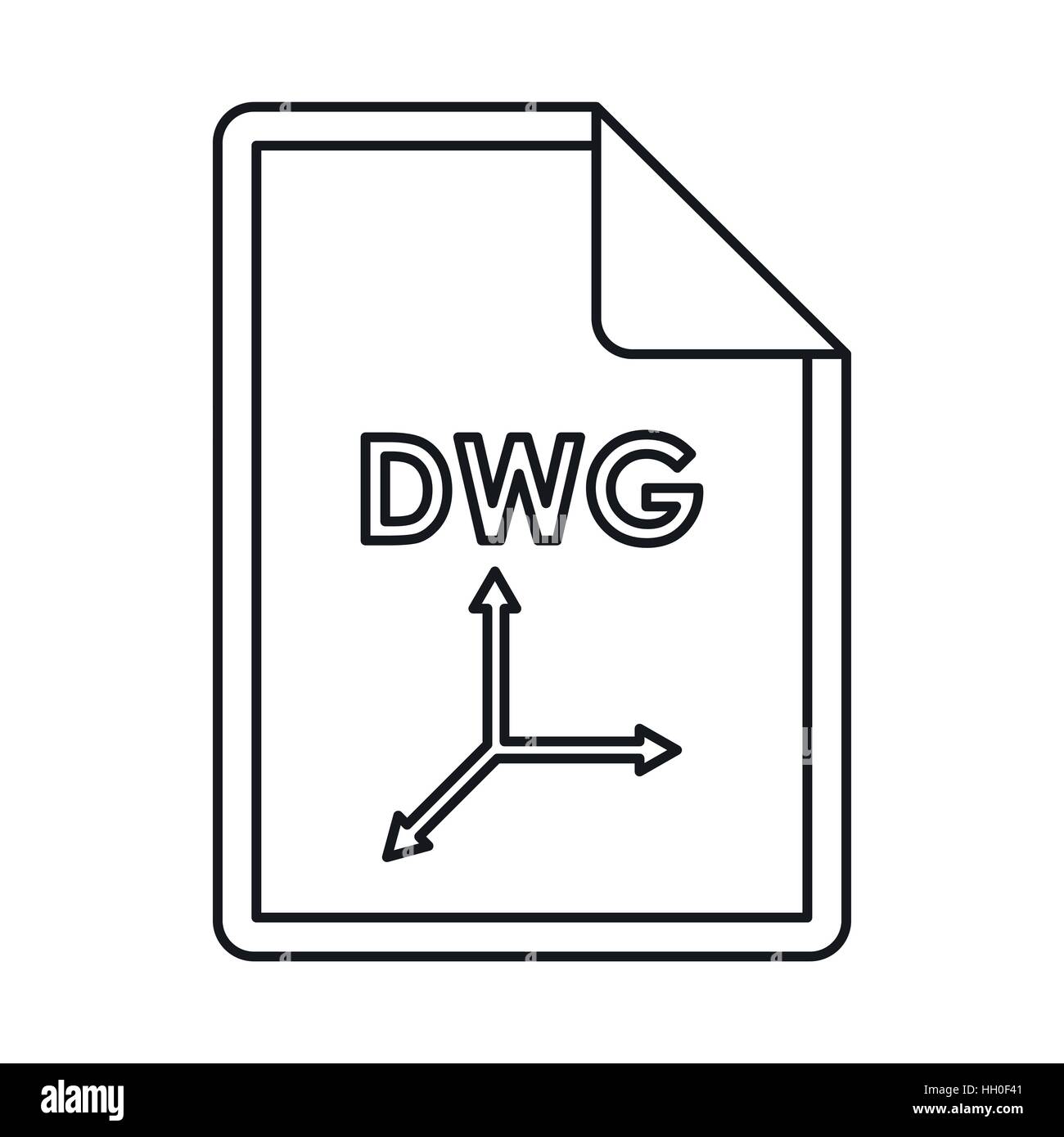 DWG file extension icon, outline style Stock Vector Image & Art Alamy