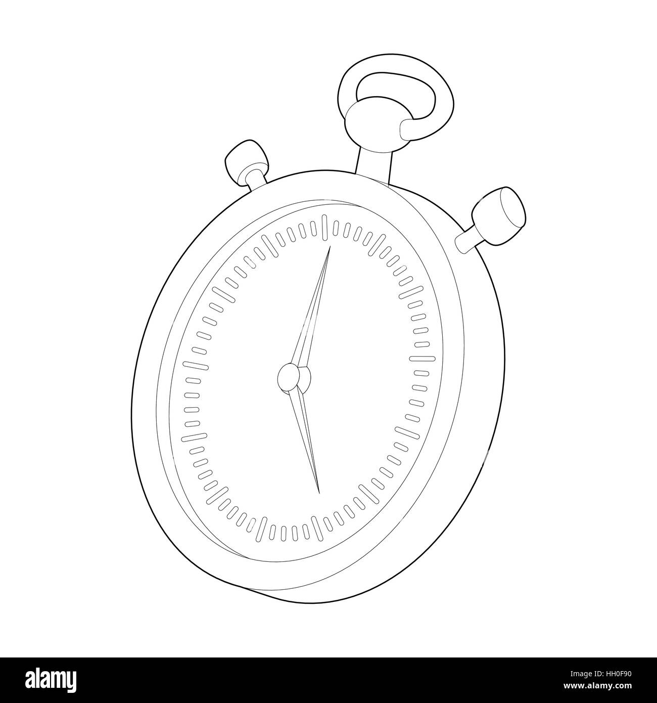 Stopwatch icon, outline style Stock Vector Image & Art - Alamy