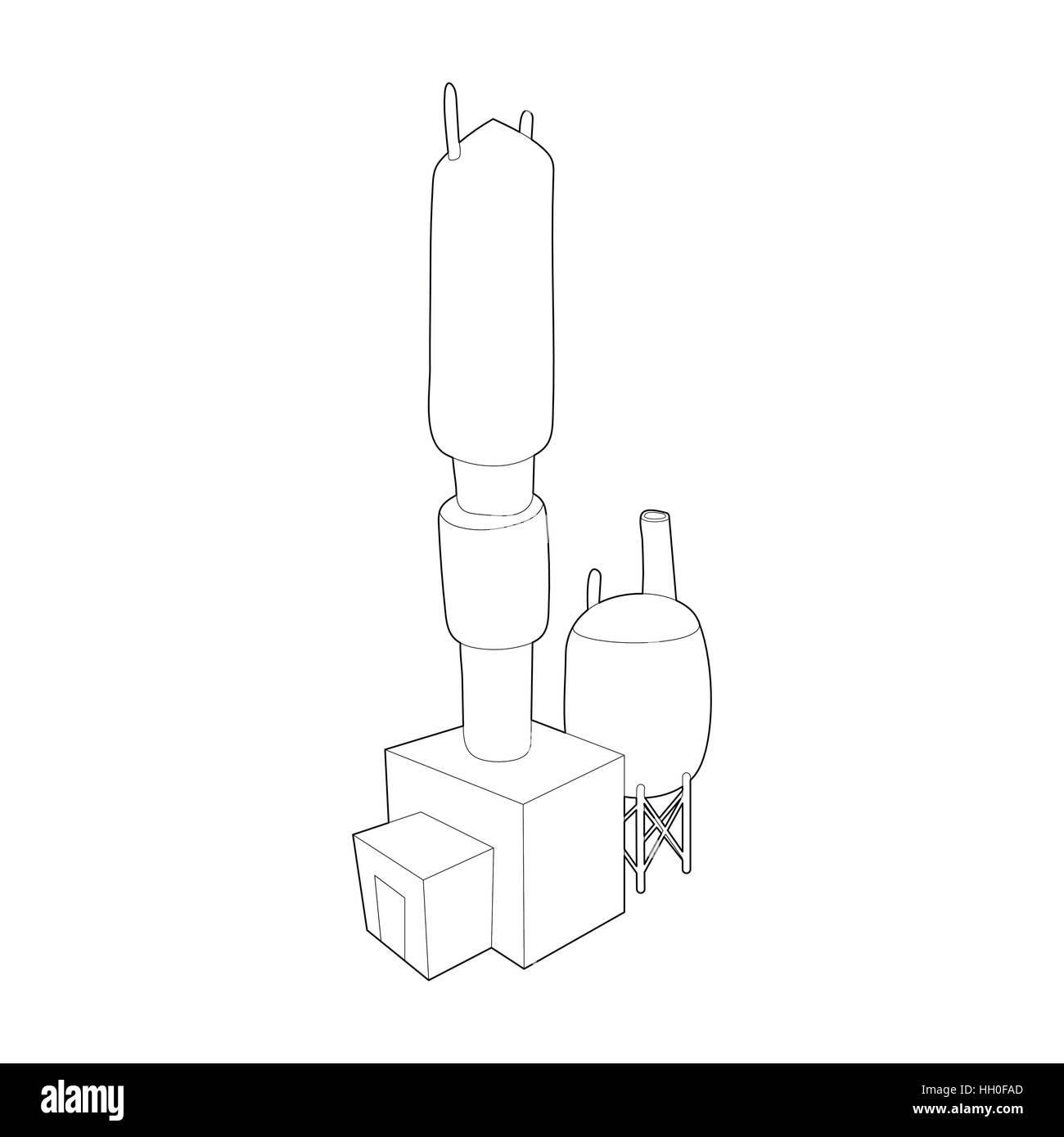 Manufacture of chemicals icon, outline style Stock Vector